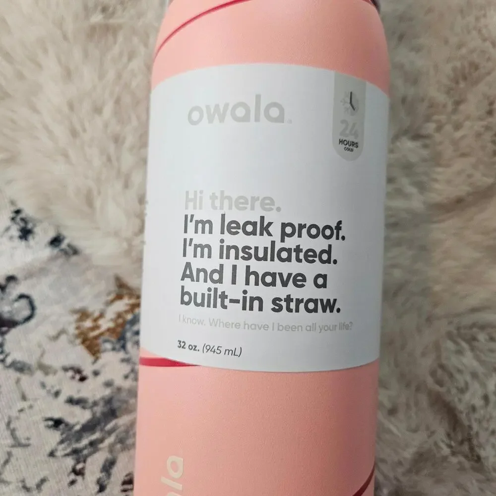 Owala Special Edition Candy Cane Lane Base with Sandy Shore Lid 32 oz Water Bott